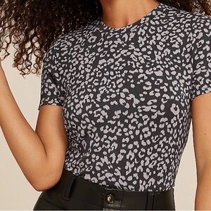 Maurices Leopard Print Short Sleeve Top Soft Stretch Casual Size M